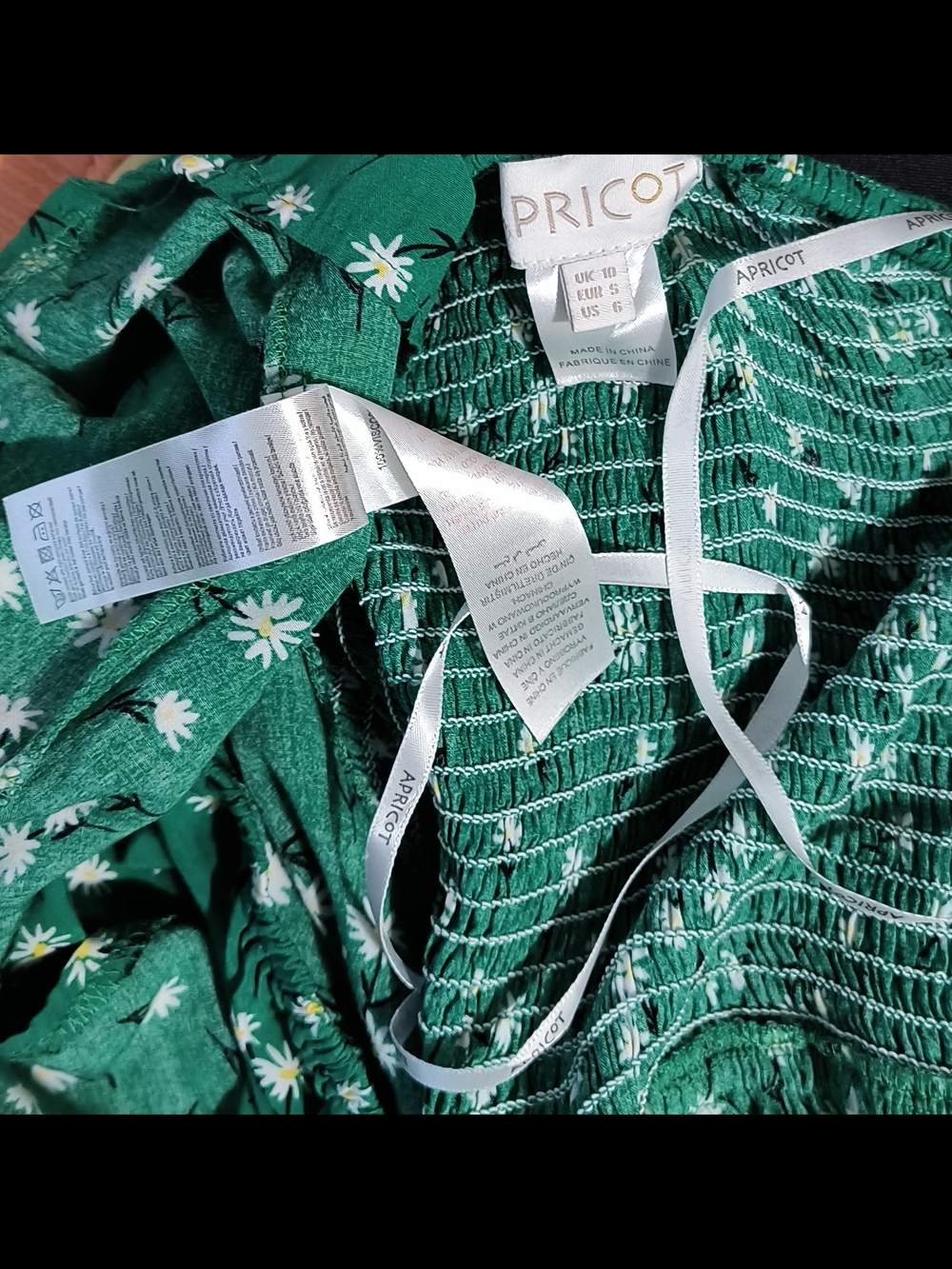 APRICOT Green Daisy Smocked Dress - Picture 7 of 7